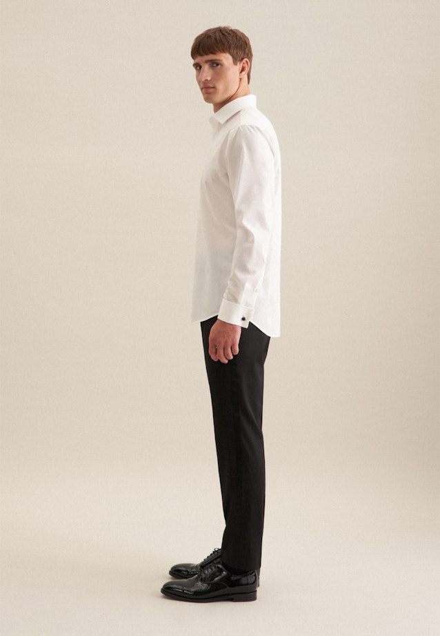 Non-iron Poplin Business Shirt in Slim with Kent-Collar in Ecru |  Seidensticker Onlineshop