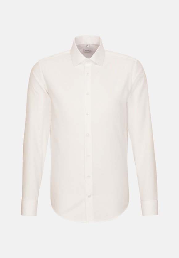 Non-iron Poplin Business Shirt in Slim with Kent-Collar in Ecru |  Seidensticker Onlineshop