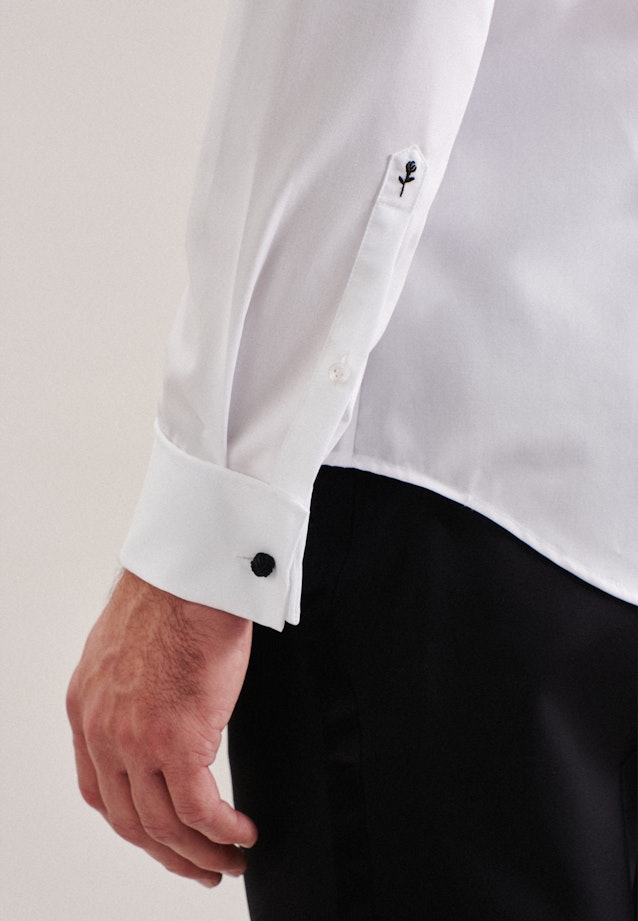 Chemise Business Slim Popeline Col Kent in Blanc |  Seidensticker Onlineshop