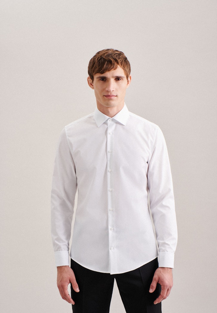 Herren Bügelfreies Popeline Business Hemd in Slim mit Kentkragen weiß |  Seidensticker | Hemdblusen