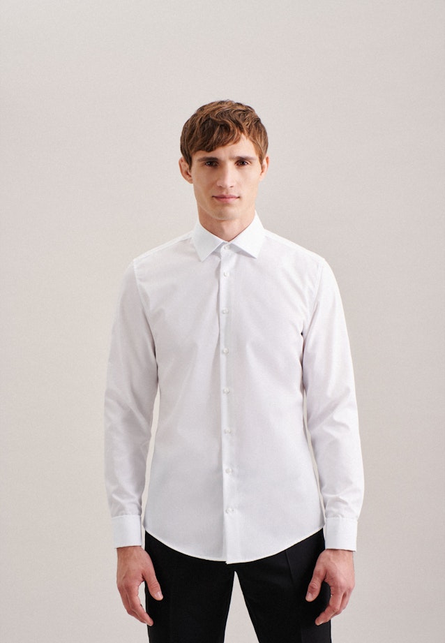 Chemise Business Slim Popeline Col Kent in Blanc |  Seidensticker Onlineshop