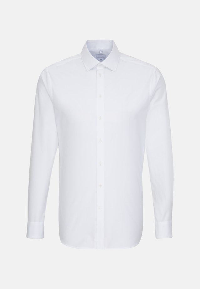 Bügelleichtes Popeline Business Hemd in Slim mit Kentkragen in Weiß |  Seidensticker Onlineshop