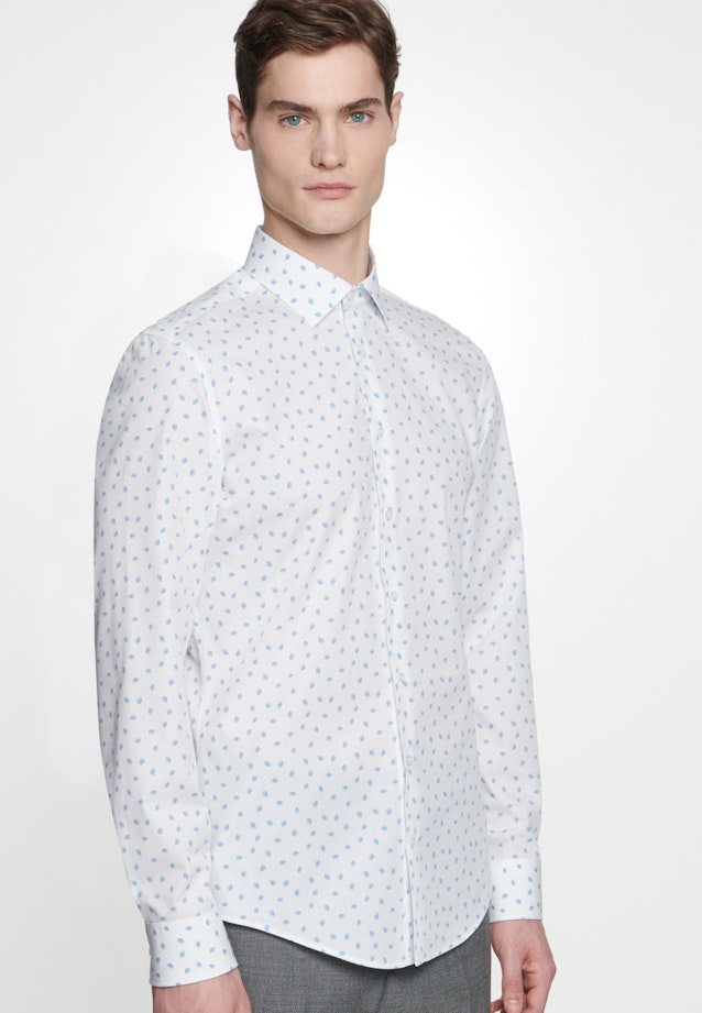 Shaped Business Shirt Print in Turquoise |  Seidensticker Onlineshop