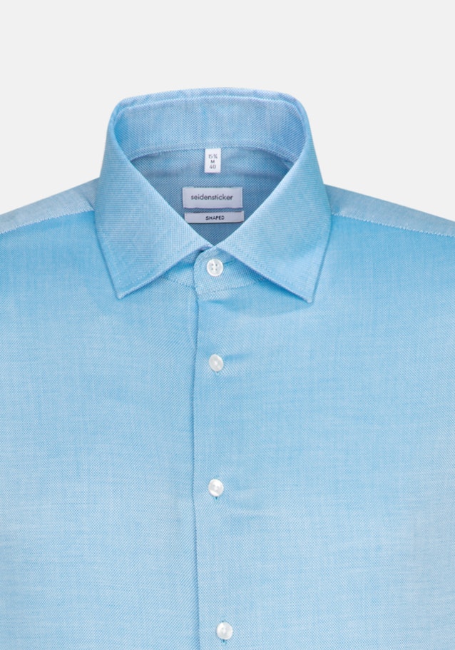 Easy-iron Structure Business Shirt in Shaped with Kent-Collar and extra long sleeve in Turquoise |  Seidensticker Onlineshop