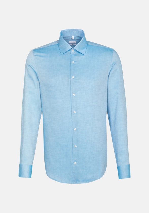 Easy-iron Structure Business Shirt in Slim with Kent-Collar and extra long sleeve in Turquoise |  Seidensticker Onlineshop