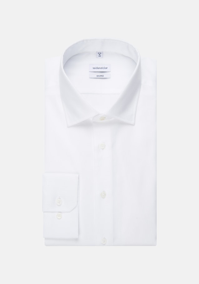 Easy-iron Satin Business Shirt in Shaped with Kent-Collar in White |  Seidensticker Onlineshop