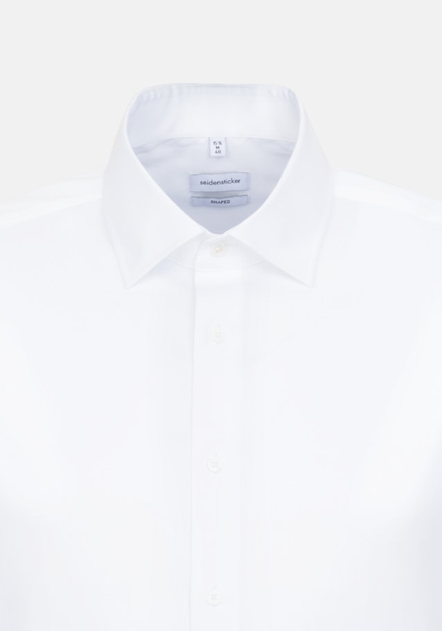 Bügelleichtes Satin Business Hemd in Shaped mit Kentkragen in Weiß |  Seidensticker Onlineshop