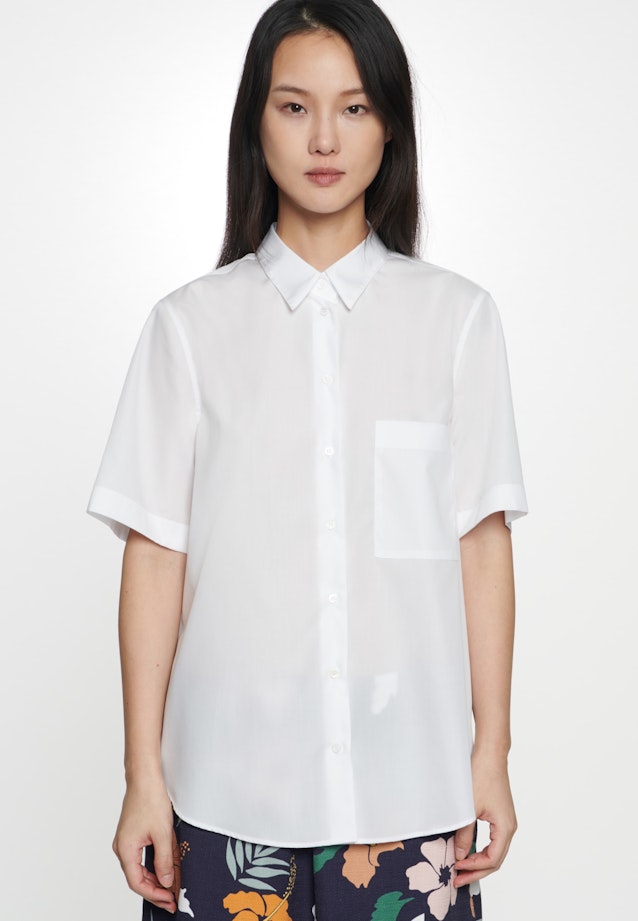Regular fit Hemdbluse Uni in Weiß |  Seidensticker Onlineshop