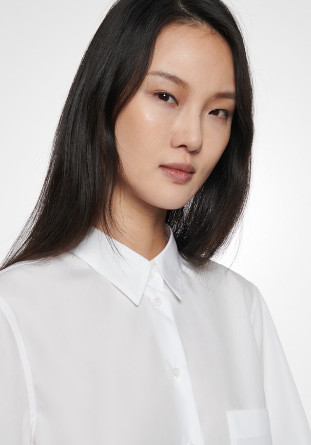 Korte mouwen Popeline Shirtblouse in Wit |  Seidensticker Onlineshop