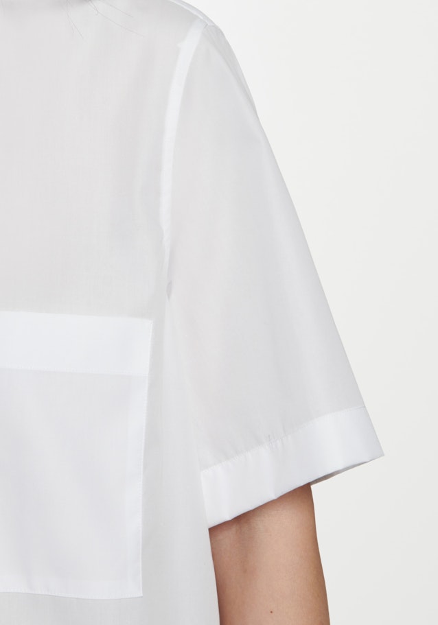 Short sleeve Poplin Shirt Blouse in White |  Seidensticker Onlineshop