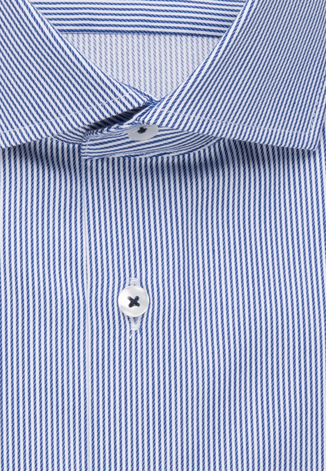 Bügelleichtes Twill Kurzarm Business Hemd in Shaped mit Kentkragen in Mittelblau |  Seidensticker Onlineshop