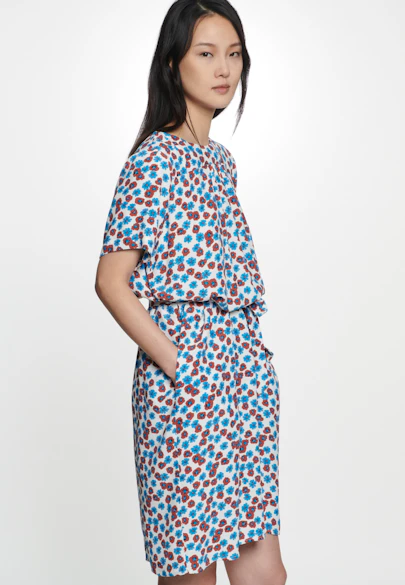 Kleid Floral in Mittelblau |  Seidensticker Onlineshop