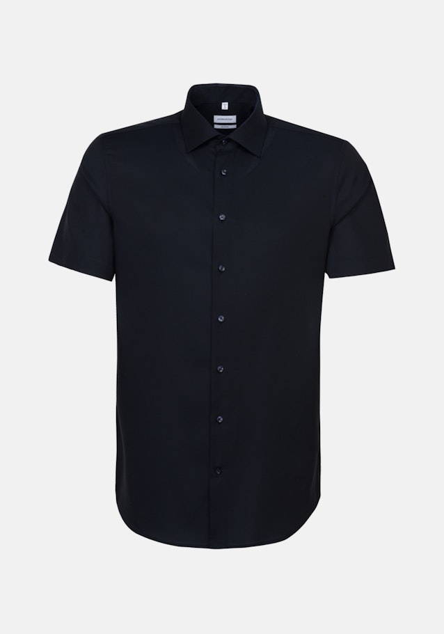 Non-iron Structure Short sleeve Business Shirt in Shaped with Kent-Collar in Dark Blue |  Seidensticker Onlineshop