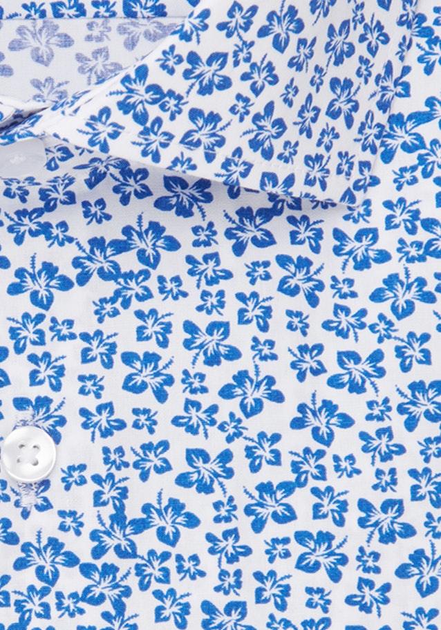 Popeline Korte mouwen Business overhemd in Slim with Kentkraag in Middelmatig Blauw |  Seidensticker Onlineshop