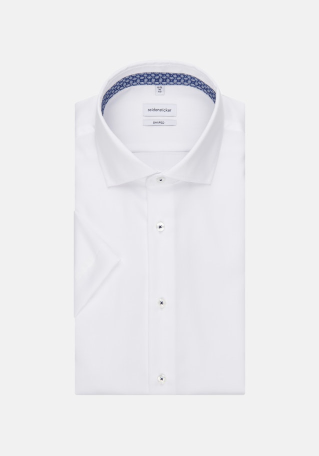 Non-iron Twill Korte mouwen Business overhemd in Shaped with Kentkraag in Wit |  Seidensticker Onlineshop