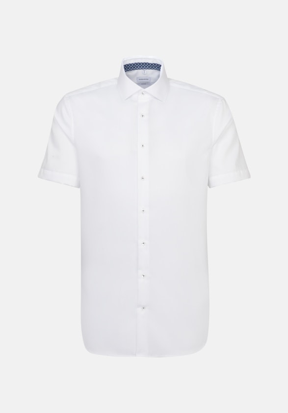 Non-iron Twill Korte mouwen Business overhemd in Shaped with Kentkraag in Wit |  Seidensticker Onlineshop