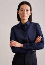 Shirt blouse Uni in Dark Blue |  Seidensticker Onlineshop