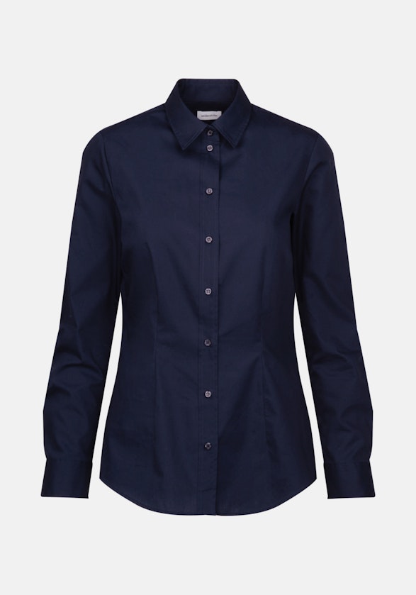Non-iron Poplin Shirt Blouse in Dark Blue |  Seidensticker Onlineshop
