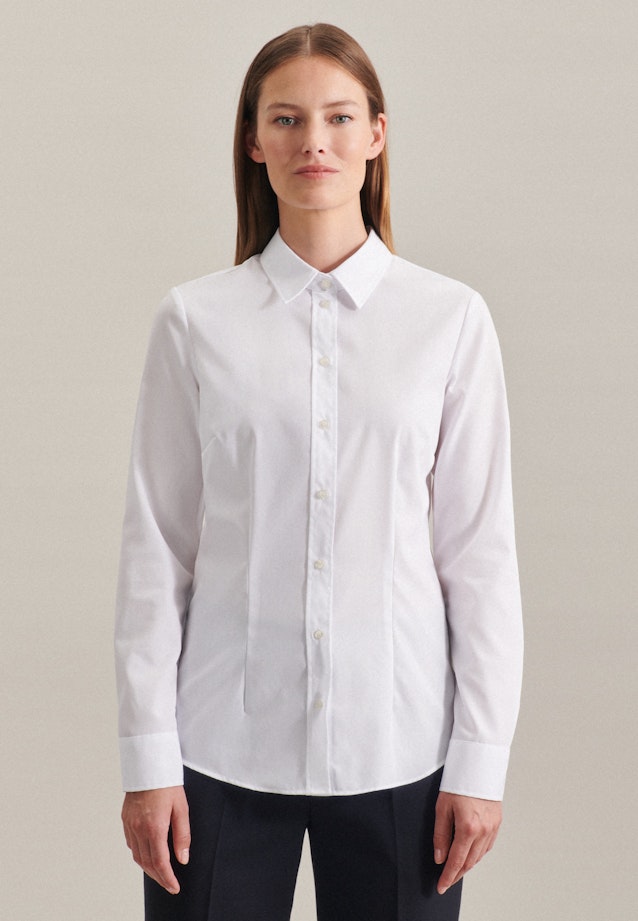 Non-iron Poplin Shirt Blouse in White |  Seidensticker Onlineshop