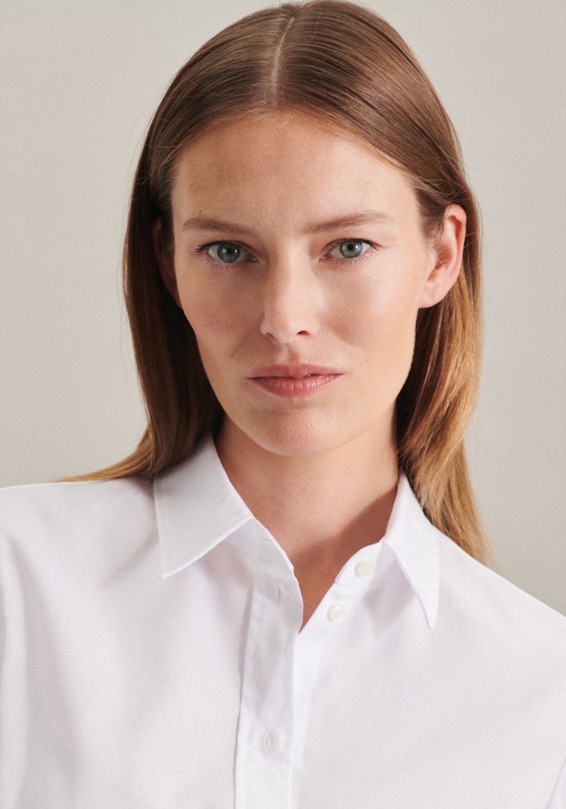 Non-iron Poplin Shirt Blouse in White |  Seidensticker Onlineshop