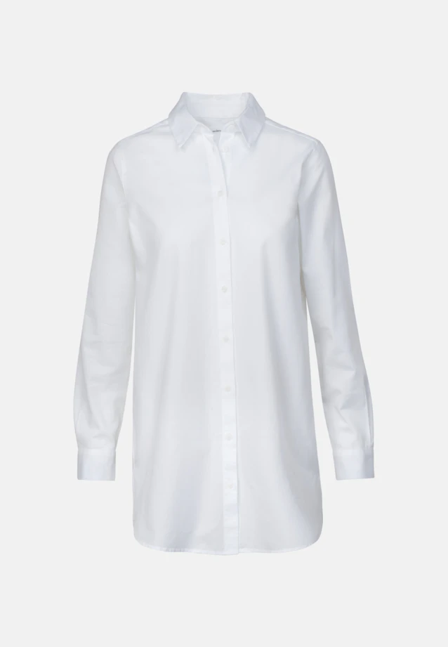 Regular fit Longbluse Uni in Weiß |  Seidensticker Onlineshop