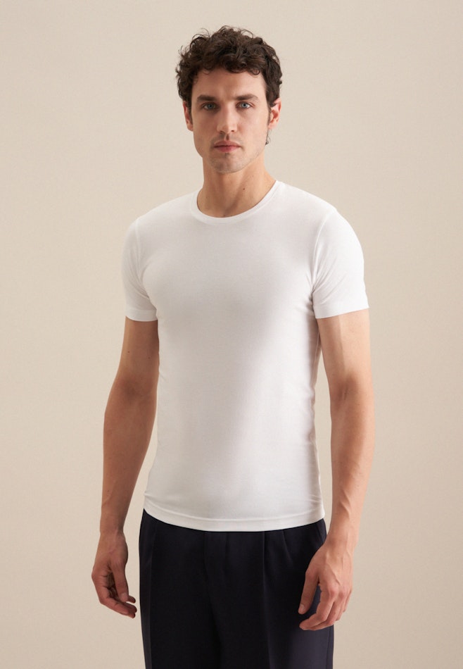 T-Shirt Regular Manche Courte dans Blanc | Boutique en ligne Seidensticker