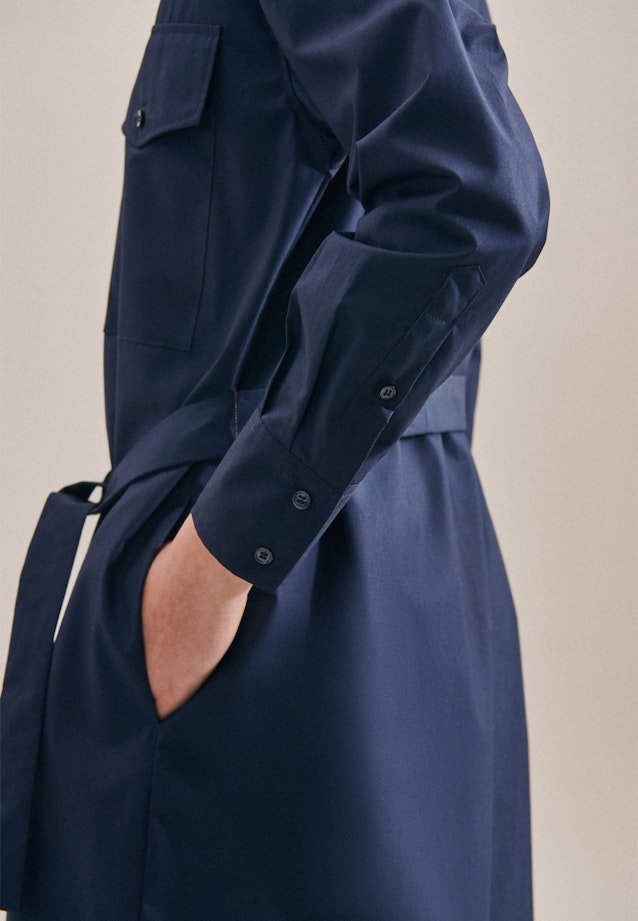 Poplin Midi (knee-length) Dress in Dark Blue |  Seidensticker Onlineshop
