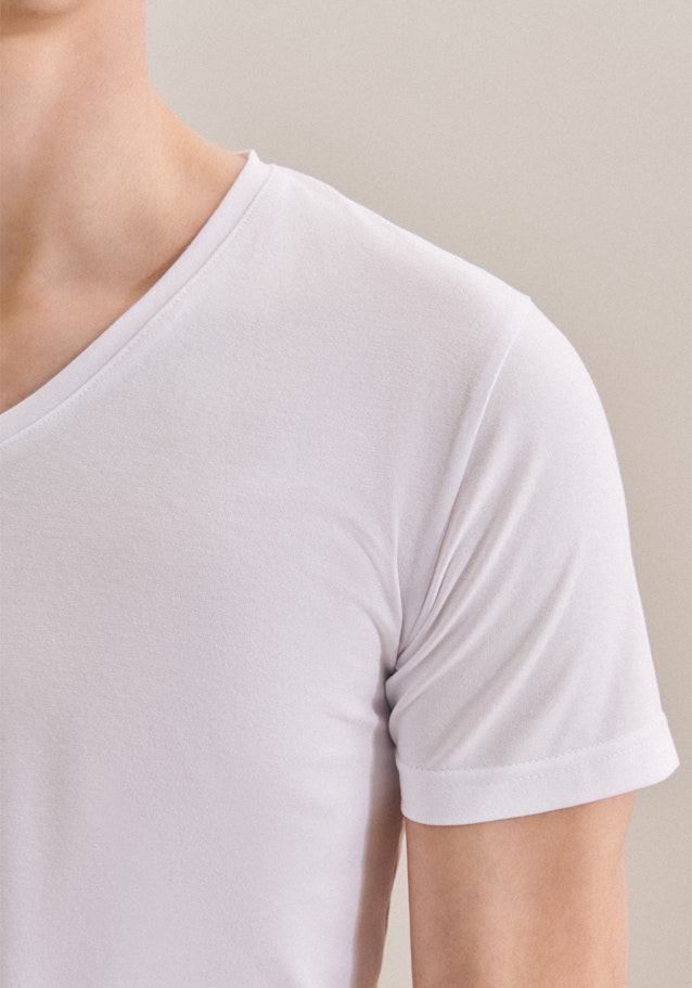 V-Neck T-Shirt in White |  Seidensticker Onlineshop