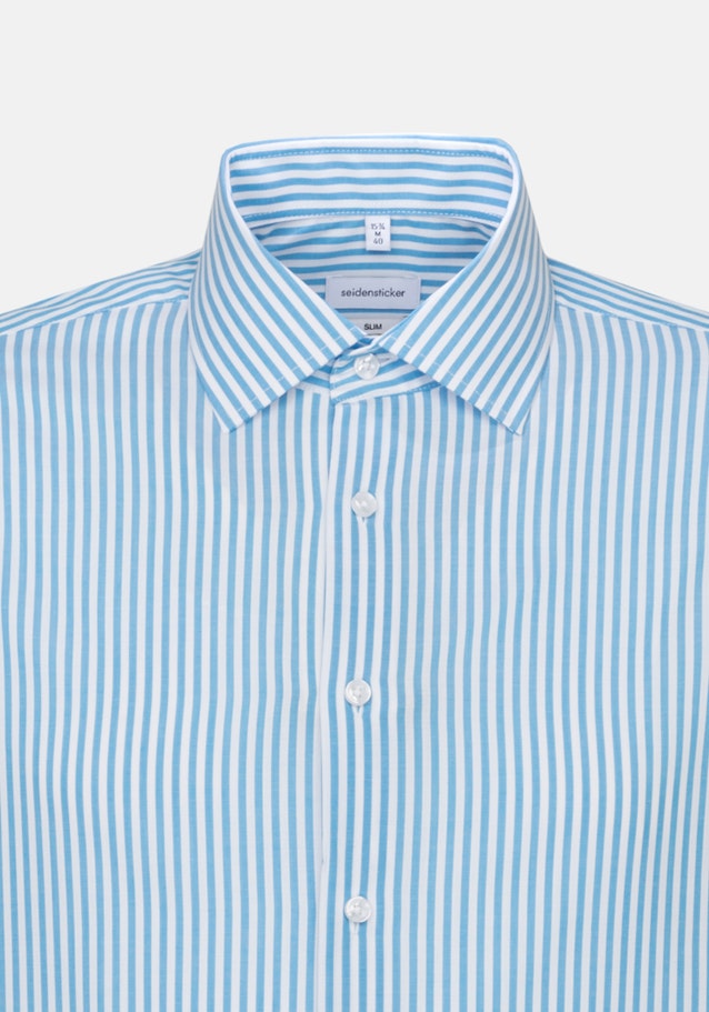 Non-iron Poplin Business Shirt in Slim with Kent-Collar in Turquoise |  Seidensticker Onlineshop