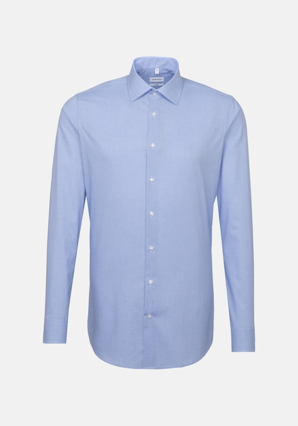 Non-iron Pepita Business Shirt in X-Slim with Kent-Collar and extra long sleeve in Light Blue |  Seidensticker Onlineshop