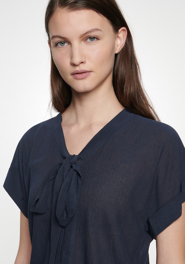 Blouse Lavallière Uni in Bleu Foncé | Seidensticker Onlineshop
