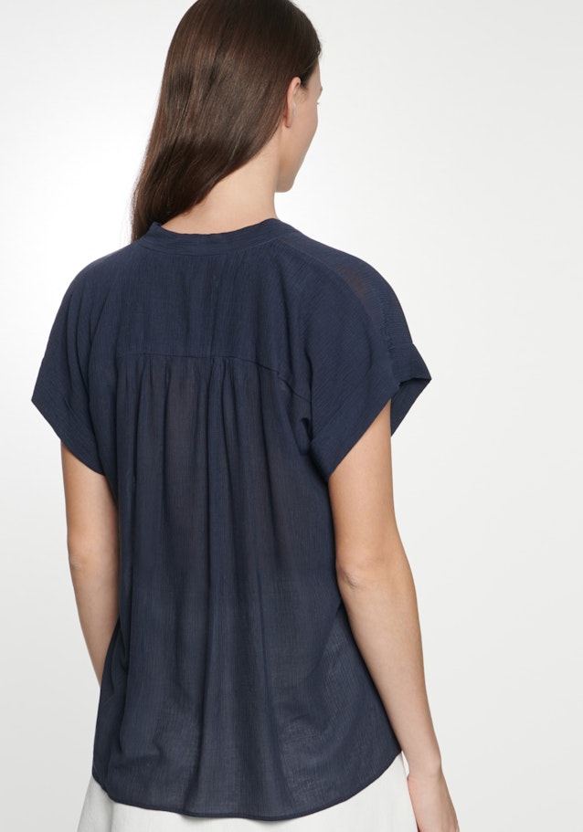 Blouse Lavallière Uni in Bleu Foncé | Seidensticker Onlineshop