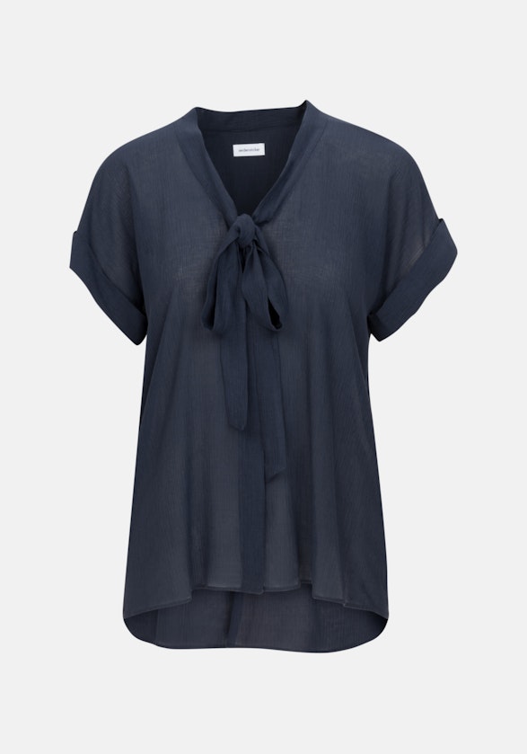 Blouse Lavallière Uni in Bleu Foncé | Seidensticker Onlineshop