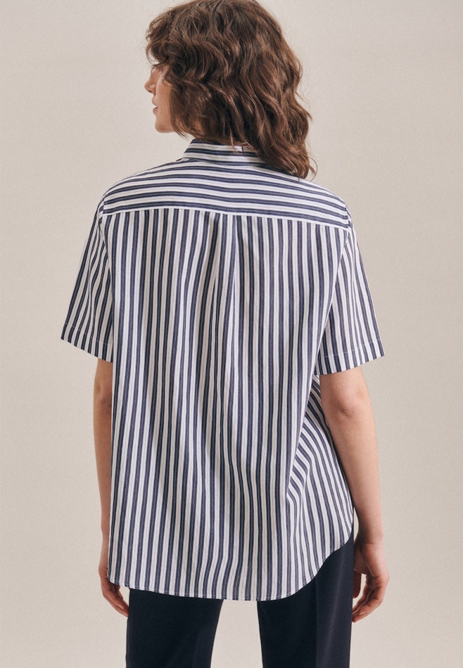 Short sleeve Poplin Shirt Blouse in Dark Blue | Seidensticker online shop