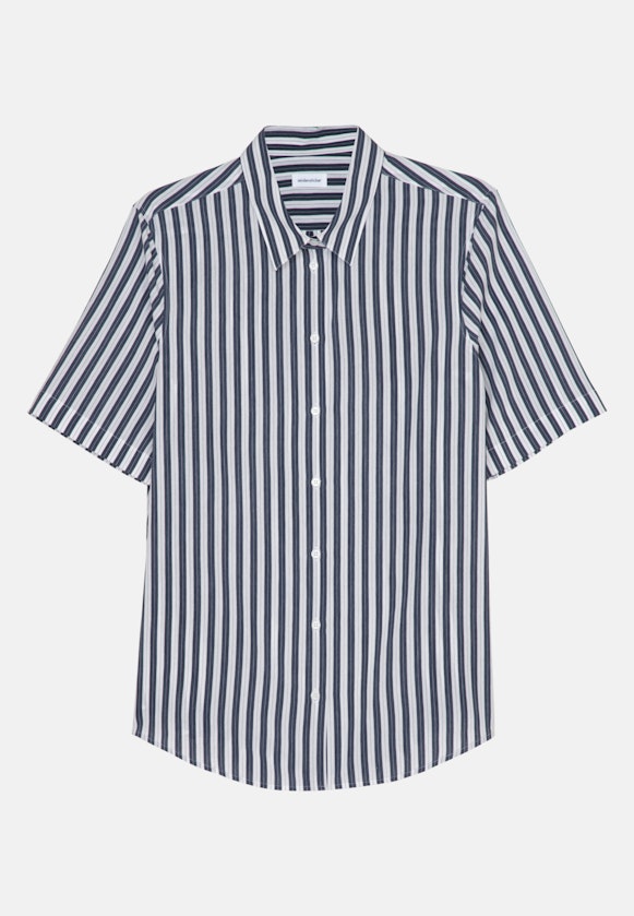 Korte mouwen Popeline Shirtblouse in Donkerblauw |  Seidensticker Onlineshop