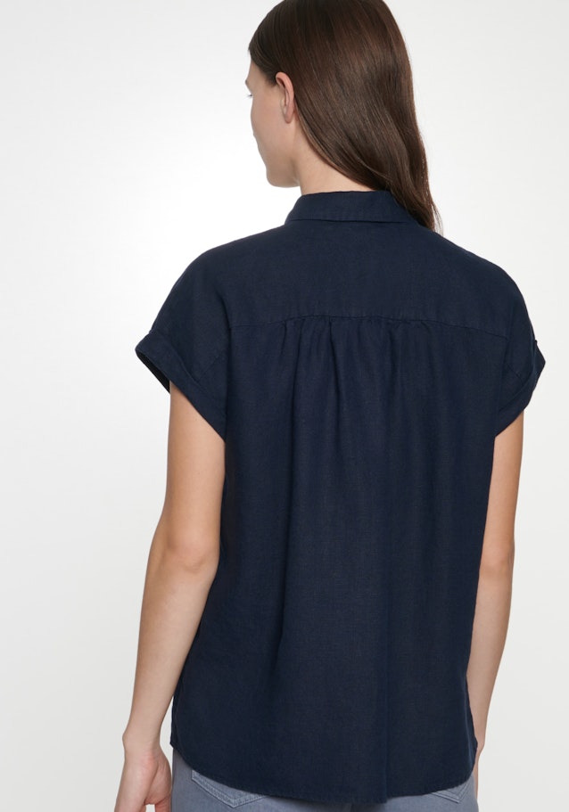 Regular fit Hemdbluse Uni in Dunkelblau | Seidensticker Onlineshop