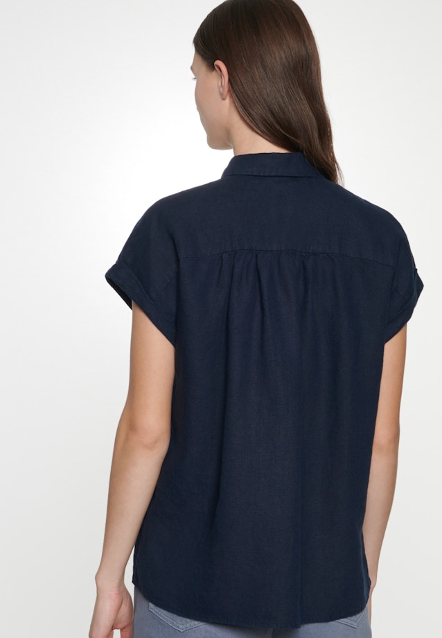 Regular fit Hemdbluse Uni in Dunkelblau |  Seidensticker Onlineshop