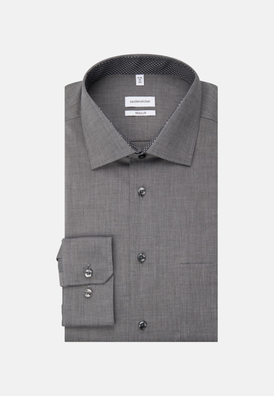 Bügelfreies Fil a fil Business Hemd in Regular mit Kentkragen in Grau |  Seidensticker Onlineshop