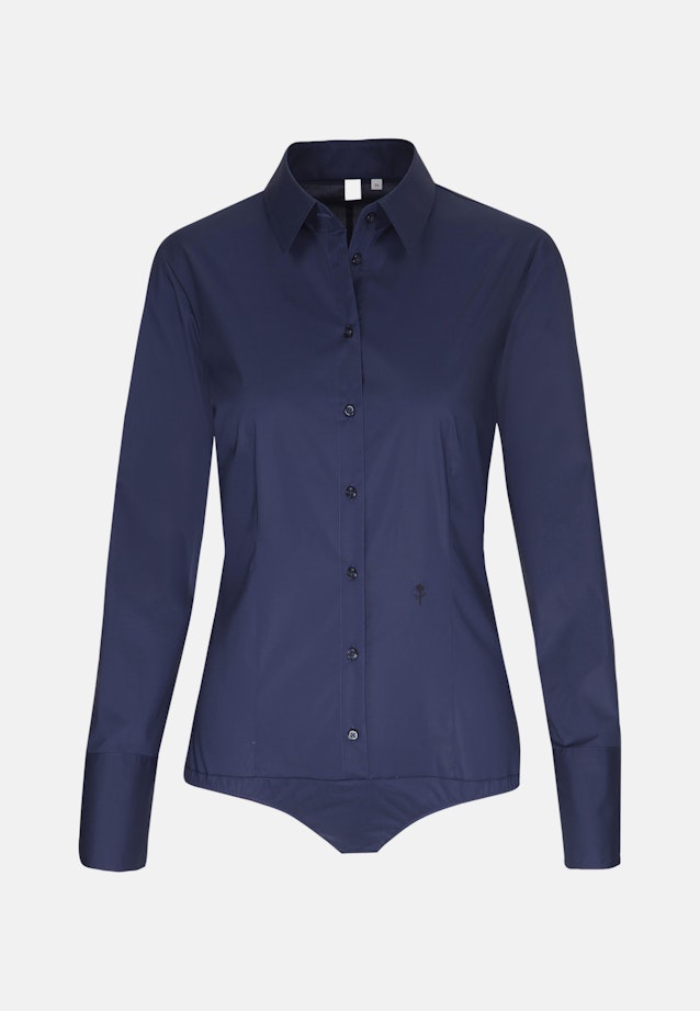 lange Arm Popeline Bodyblouse in Donkerblauw |  Seidensticker Onlineshop