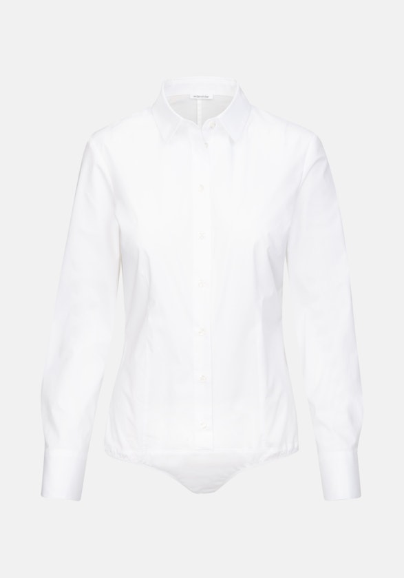 Long sleeve Poplin Body Blouse in White |  Seidensticker Onlineshop