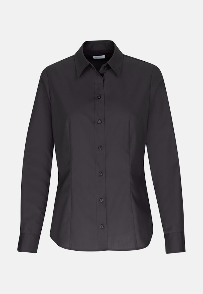 Non-iron Poplin Shirt Blouse in Black | Seidensticker online shop