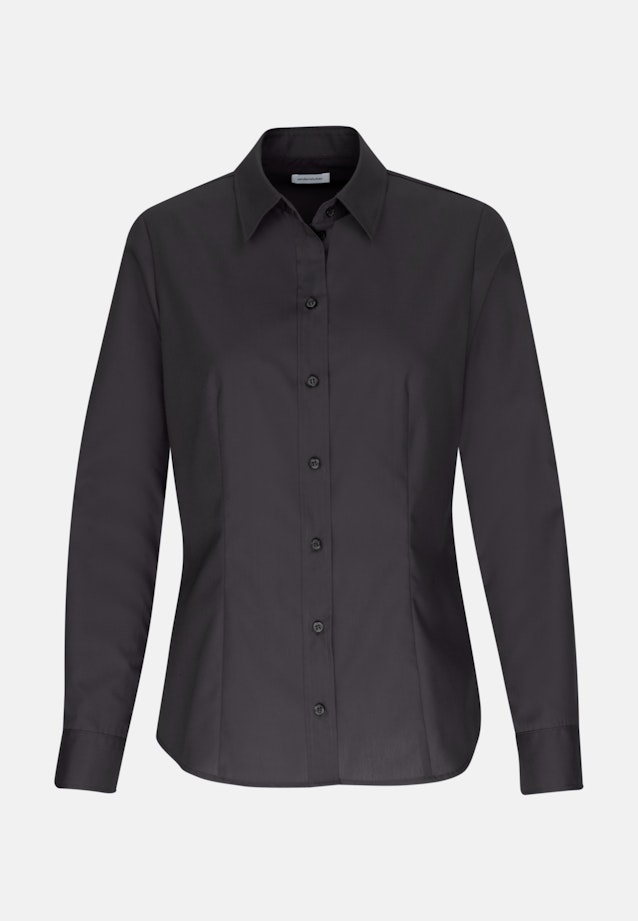 Non-iron Popeline Shirtblouse in Zwart |  Seidensticker Onlineshop