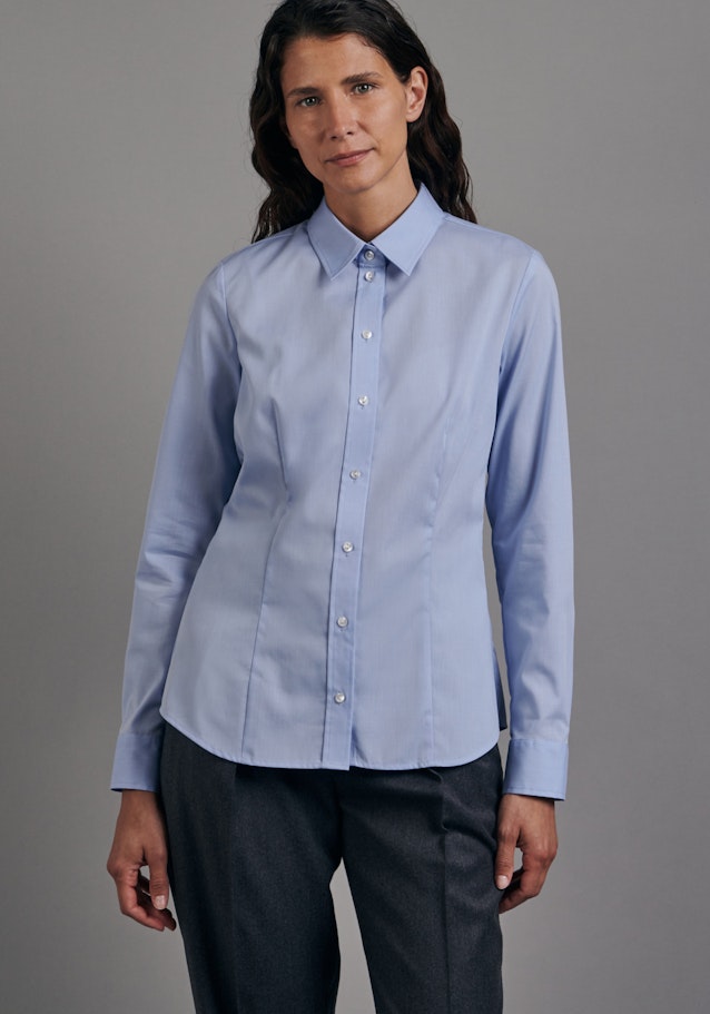 Non-iron Popeline Shirtblouse in Lichtblauw |  Seidensticker Onlineshop