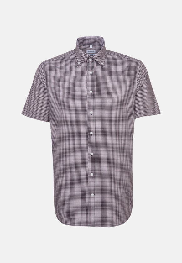 Non-iron Poplin Short sleeve Business Shirt in Shaped with Button-Down-Collar in Red |  Seidensticker Onlineshop