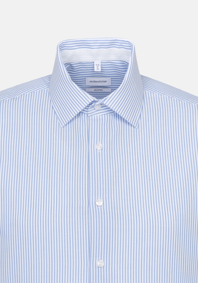 Non-iron Poplin Short sleeve Business Shirt in Shaped with Kent-Collar in Light Blue |  Seidensticker Onlineshop