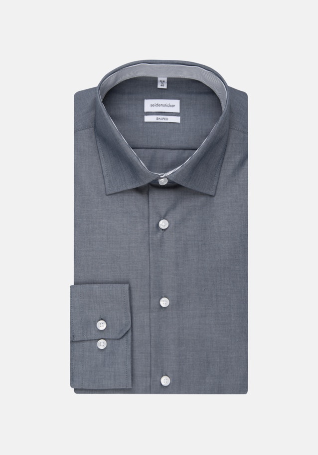 Non-iron Chambray Business overhemd in Shaped with Kentkraag in Donkerblauw |  Seidensticker Onlineshop