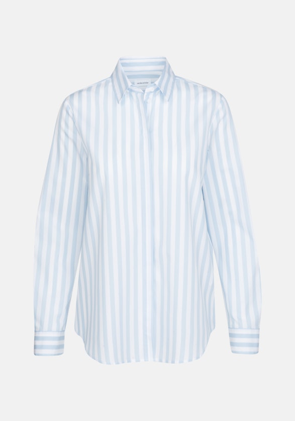 Long sleeve Poplin Shirt Blouse in Light Blue |  Seidensticker Onlineshop