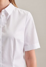 Non-iron korte arm Popeline Shirtblouse in Wit |  Seidensticker Onlineshop