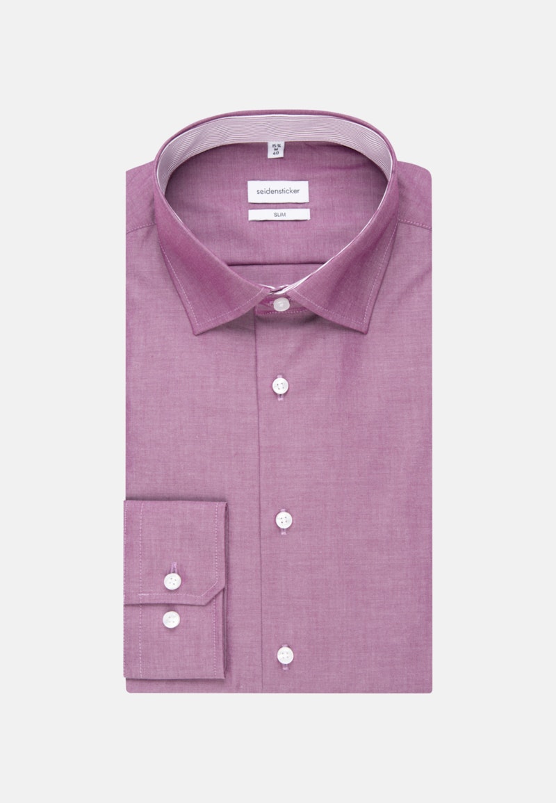 Non-iron Chambray Business Shirt in Slim with Kent-Collar