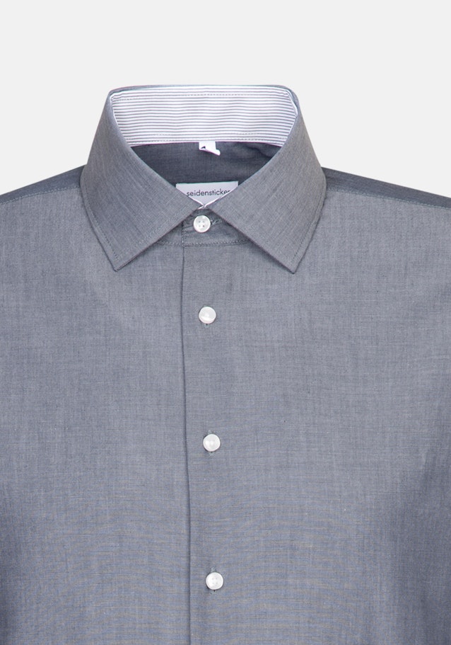 Non-iron Chambray Business Shirt in Slim with Kent-Collar in Dark Blue |  Seidensticker Onlineshop